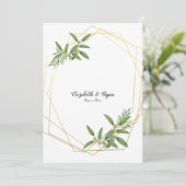 Goldene Eukalyptus-Blätter Woodland Einladung (Stehend Vorderseite)