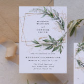 Goldene Eukalyptus Elegante Grüne Moss Einladung