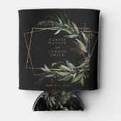 Goldene Eukalyptus Elegante Schwarze Hochzeit Dosenkühler (Vorderseite)