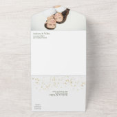 Goldene Eukalyptus-Foto Hochzeit All In One Einladung (Außenbereich)