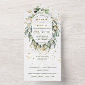 Goldene Eukalyptus-Foto Hochzeit All In One Einladung (Innen Boden)