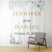 Goldene Eukalyptus-Grüne Hochzeitskabine Wandteppich (Beispiel)