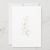 Goldene Eukalyptus Grüne Neue Hochzeit Einladung (Rückseite)