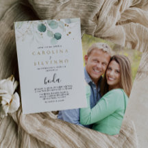 Goldene Eukalyptus-Kalligrafie Boda Wedding