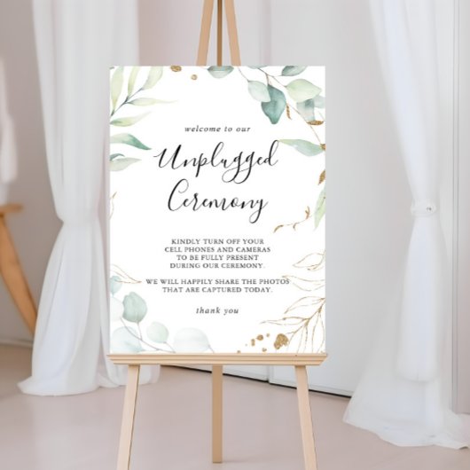 Goldene Eukalyptus-Kalligrafie - Zeremonie nicht a Poster