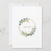 Goldene Eukalyptusgrün Einladung (Rückseite)