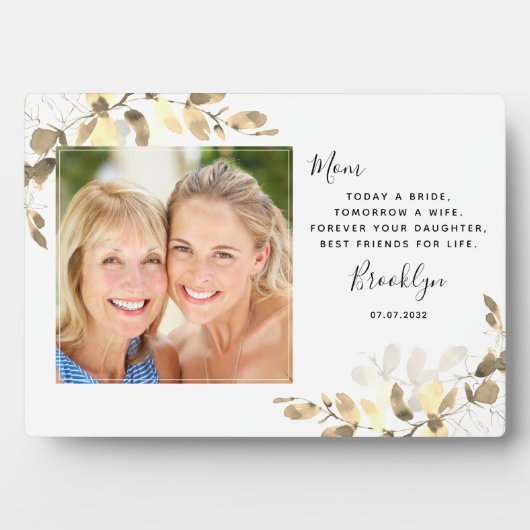 Goldene Eukalyptusmutter des Bride-Fotos Fotoplatte (Vorderseite)