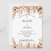 Goldene Eukalyptuswälder - Hochzeit im Herbst Einladung (Vorderseite)