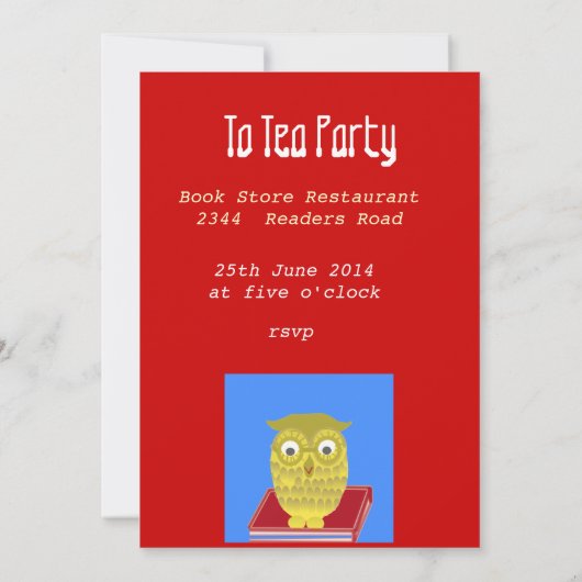 Goldene Eule Einladung (Rückseite)