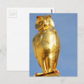 Goldene Eule Postkarte (Vorne/Hinten)