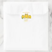 Goldene Eulen Design-Exlibris Runder Aufkleber (Tasche)