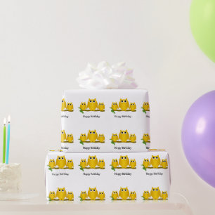 Goldene Eulen Design Geburtstagsgeschenk Geschenkpapier