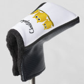 Goldene Eulen Design Personalisiert Golf Headcover (3/4 Vorderseite)