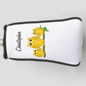 Goldene Eulen Design Personalisiert Golf Headcover (Vorderseite)