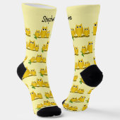 Goldene Eulen Design Personalisiert Socken (Gewinkelt)