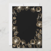 Goldene exotische Blume 50. Hochzeitstag Einladung (Rückseite)