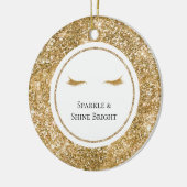 Goldene Eyelashes gürtelförmige Glitzer Keramik Ornament (Links)