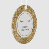 Goldene Eyelashes gürtelförmige Glitzer Ornament (Vorderseite)