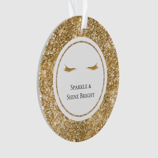 Goldene Eyelashes gürtelförmige Glitzer Ornament (Vorderseite)