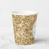 Goldene Eyelashes gürtelförmige Glitzer Pappbecher (Rechts)