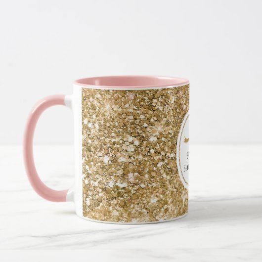 Goldene Eyelashes gürtelförmige Glitzer Tasse (Links)