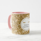 Goldene Eyelashes gürtelförmige Glitzer Tasse (Vorderseite Links)