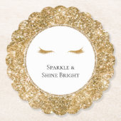 Goldene Eyelashes gürtelförmige Glitzer Untersetzer (Vorderseite)