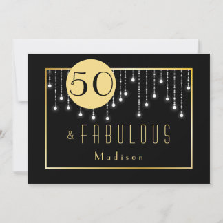 Goldene Fab 50. Geburtstagsfeier Einladung
