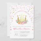 Goldene Fairy Burg Twinkle Star Kleine Prinzessin Einladung (Vorderseite)
