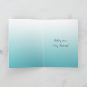 Goldene falsche Glitter-Aqua-Herz-Weihnachten Karte (Innenseite)