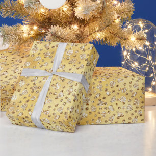 Goldene falsche Glitter-Cheetah-Flecken Geschenkpapier