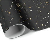 Goldene falsche Glitter und Funken Geschenkpapier (Rolleneckpunkt)