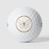 Goldene falsche Glitter Weiße Butterfly Golfball (Vorderseite)