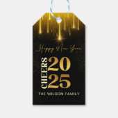 Goldene Fans Silvesterabend Party 2025 Geschenktas Geschenkanhänger (Vorderseite)