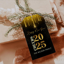 Goldene Fans Silvesterabend Party 2025 Geschenktas Geschenkanhänger