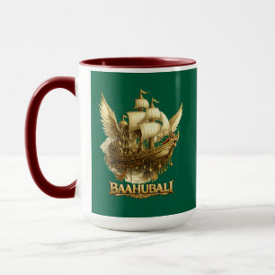 Goldene Fantasy-Flugschiff-Kunst-Kombitasse Tasse