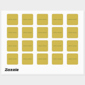 Goldene Farb-Minimalist Plain Modern  Quadratischer Aufkleber (Blatt)