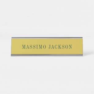 Goldene Farb-Minimalist Plain Modern  Schreibtischnamensplakette
