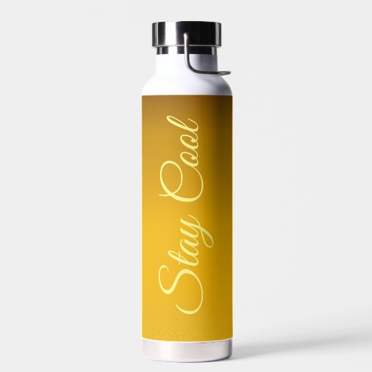 Goldene Farbe mit Extravagantem Text, Cool Bleibe Trinkflasche (Links)