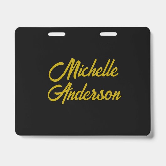 Goldene Farbe Schwarzer Moderner Minimalistischer Ausweis (Vorderseite)