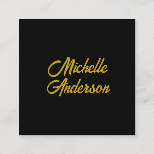 Goldene Farbe Schwarzer Moderner Minimalistischer  Begleitkarte (Vorderseite)