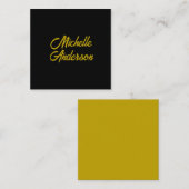 Goldene Farbe Schwarzer Moderner Minimalistischer  Begleitkarte (Vorne/Hinten)