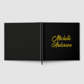 Goldene Farbe Schwarzer Moderner Minimalistischer Gästebuch (Voll)