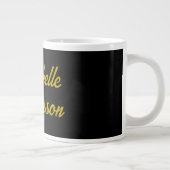 Goldene Farbe Schwarzer Moderner Minimalistischer Jumbo-Tasse (Rechts)