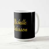 Goldene Farbe Schwarzer Moderner Minimalistischer  Kaffeetasse (VorderseiteRechts)