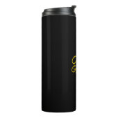 Goldene Farbe Schwarzer Moderner Minimalistischer  Thermosbecher (Nach links gedreht)