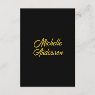 Goldene Farbe Schwarzes Modernes Minimalistisches  Begleitkarte