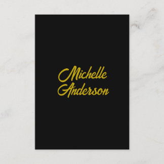 Goldene Farbe Schwarzes Modernes Minimalistisches Begleitkarte