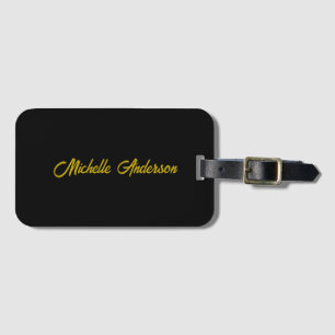 Goldene Farbe Schwarzes modernes minimalistisches Gepäckanhänger
