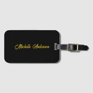 Goldene Farbe Schwarzes modernes minimalistisches Gepäckanhänger